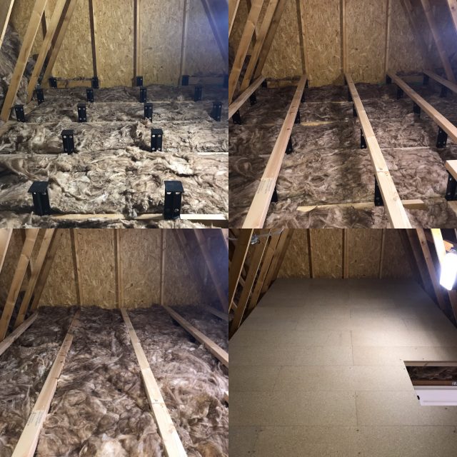 Loft boarding with loft legs at a new build in Winchester