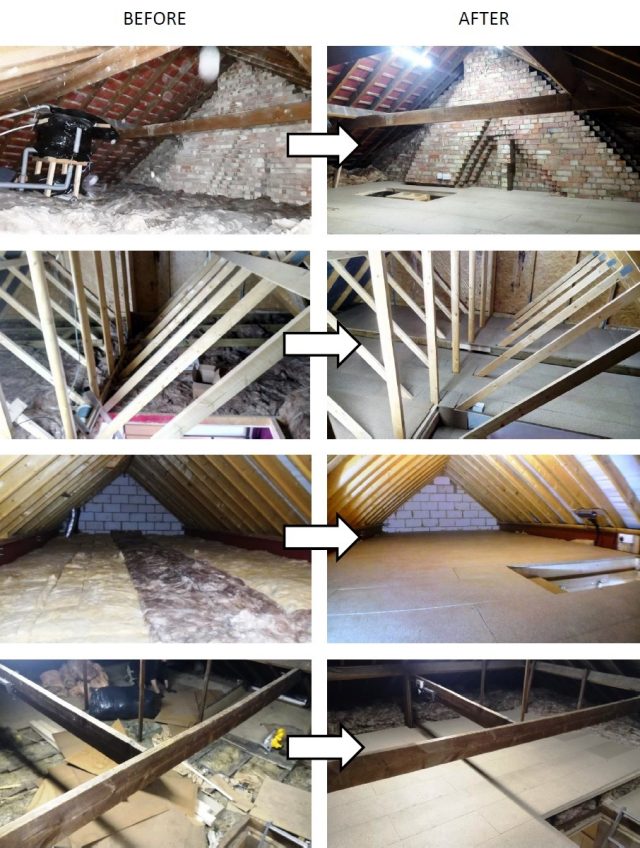 to show before and after loft installations